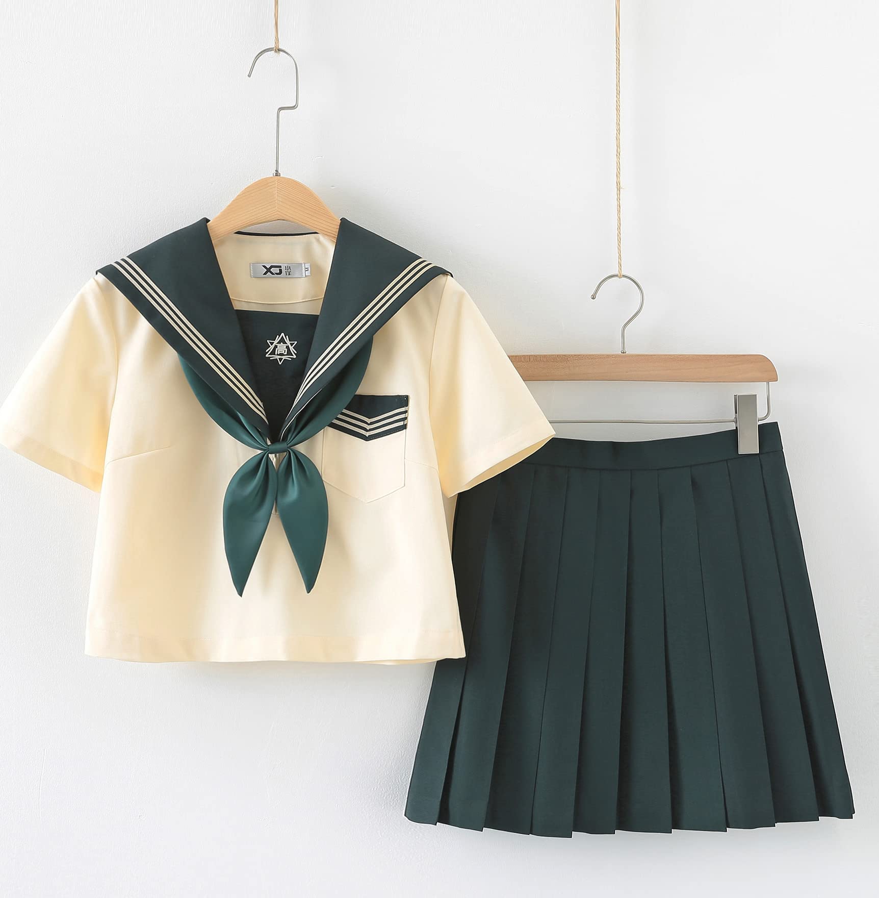 新品　丸子の猫柳　セーラー服　コスプレ　校章　リボン付き　L Amazon.co.jp: [CAWILXHA] 【まるこの猫柳】水色 セーラー服